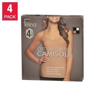 Felina Women's Cotton Stretch Camisole, 4-pack